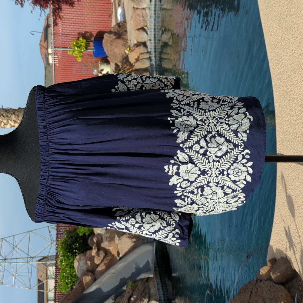 Renee C. Embroidered Off The Shoulder Flowy Top